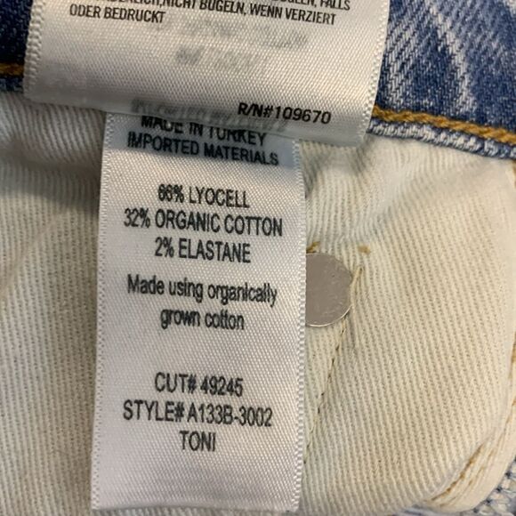 AGOLDE Toni Med-Light Wash Blue Mid-Rise Slim-Straight Leg Jeans Size 28 - Picture 7 of 14